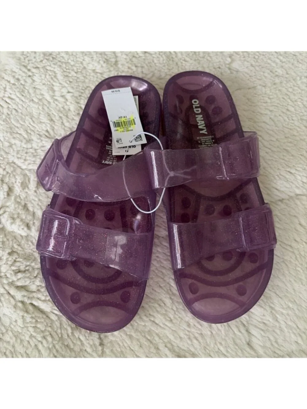 Old Navy Girls NWT Purple Jelly Slides 1Y-2Y